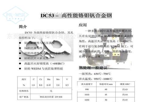 DC53模具鋼技術(shù)規(guī)范載于日本工業(yè)的JIS標準G4404